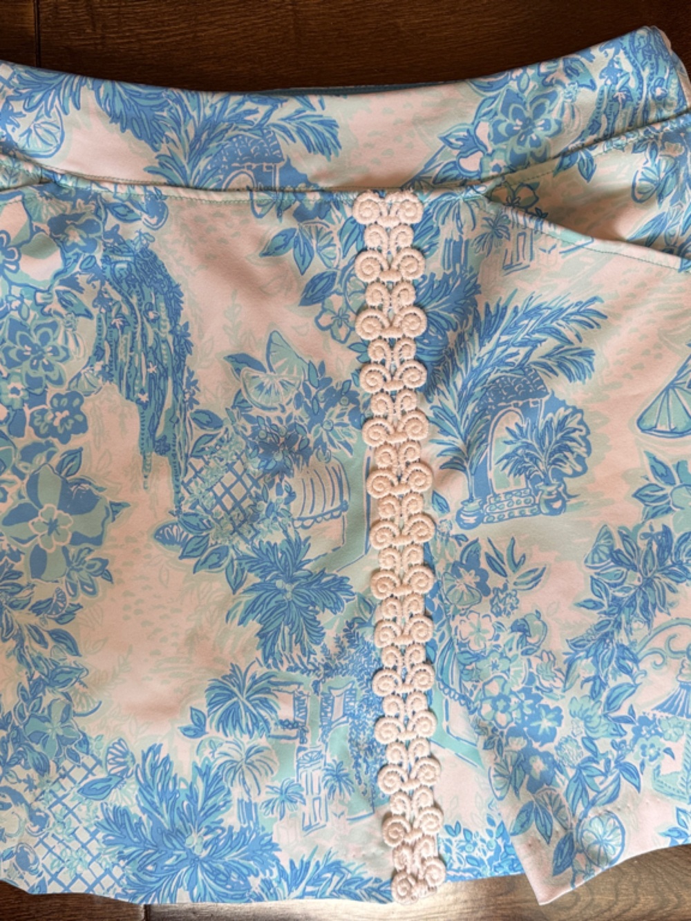 Lilly Pulitzer Luxletic Blue and White Floral Print Skort